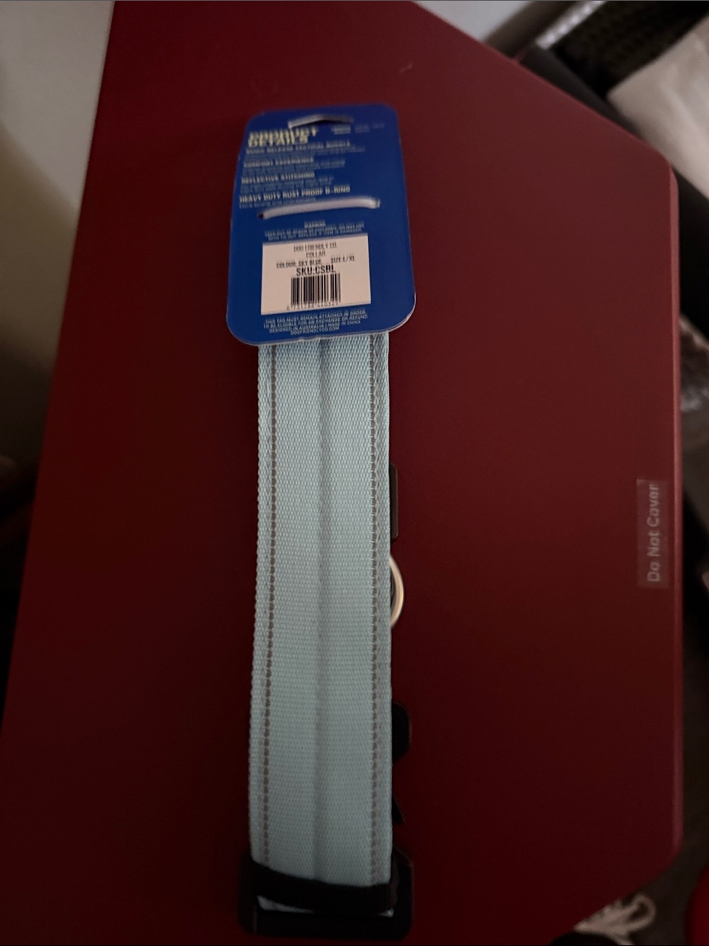 Dog Friendly Co Sky Blue Tactical Dog Collar with Metal D-Ring